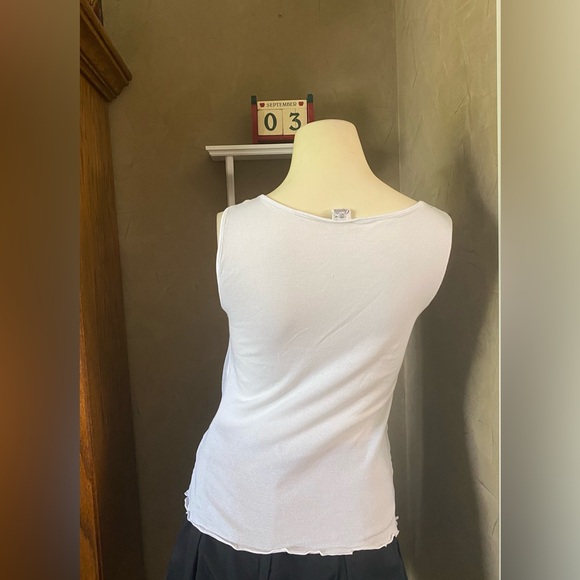 OSCALITO Filo di Scozia Sleeveless Shirt Top White Womens size 4, made in Italy - Picture 3 of 8